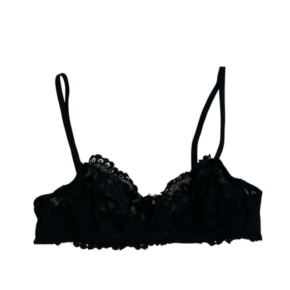Victoria's Secret Size 34B Bra Very Sexy Lined Demi Push Up Underwire Black Lace - Picture 1 of 16